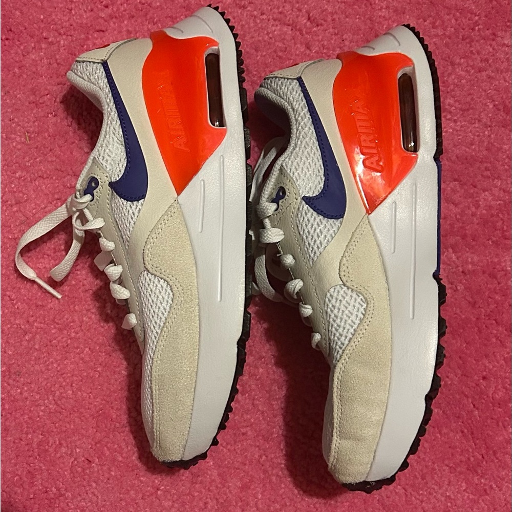 Nike Air Max White and Orange with Blue Accents